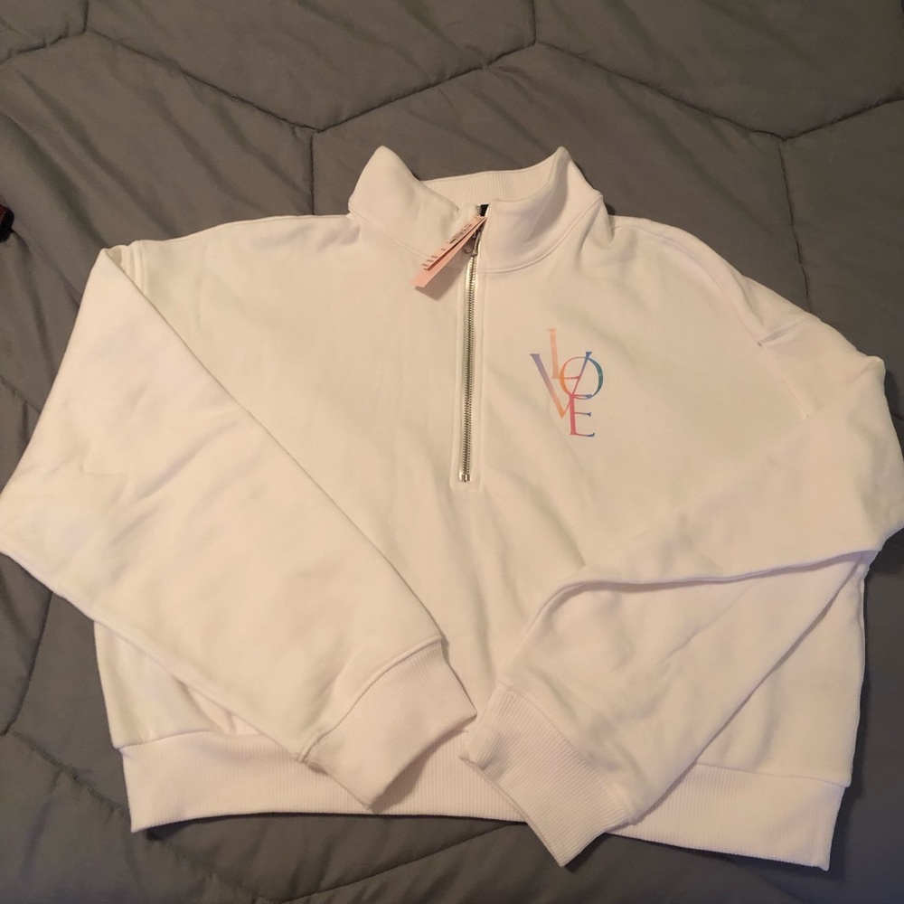 Victorias Secret mock-neck stretch fleece half zip shirt